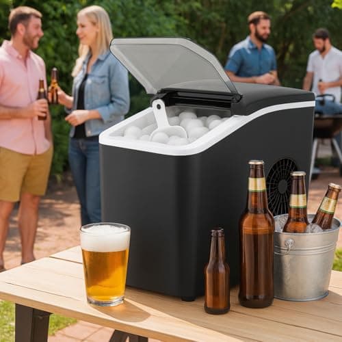 Wacloud Portable Countertop Ice Maker Machine – 1.3L Water Tank, 12KG/26lbs Daily Ice Output, 2 Ice Sizes, Auto Clean, Bullet Ice Cubes – Small Mini Cube Maker for Home, Office, RV, and Outdoor Use thumbnail 6
