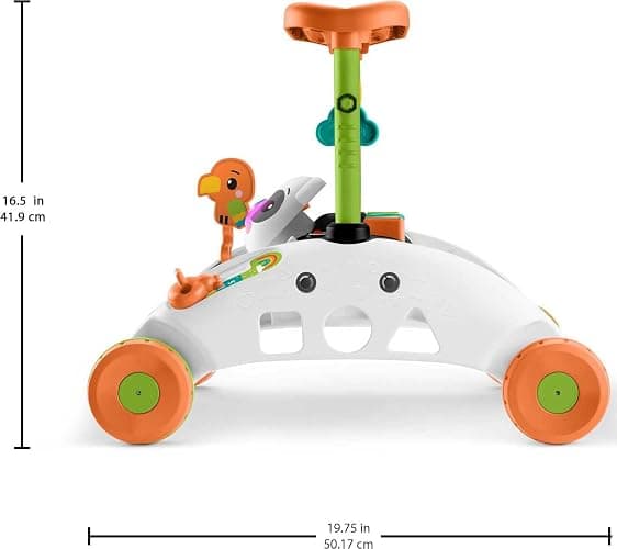 Fisher-Price Baby Push Toy 2-Sided Steady Speed Panda Walker Musical Learning Activity with 3 Blocks for Infants Ages 6+ Months (Amazon Exclusive) thumbnail 2