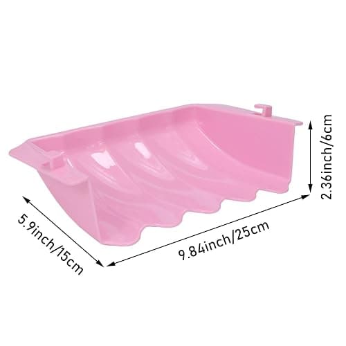 Litewoo Rabbit Hanging Hay Feeder Rack Guinea Pig Mess-Free Dispenser Hay Bowl Manger Rack Wall-Mounted for Small Pets Rat Chinchilla Ferret Squirrel Cage Accessories (Pink) thumbnail 2