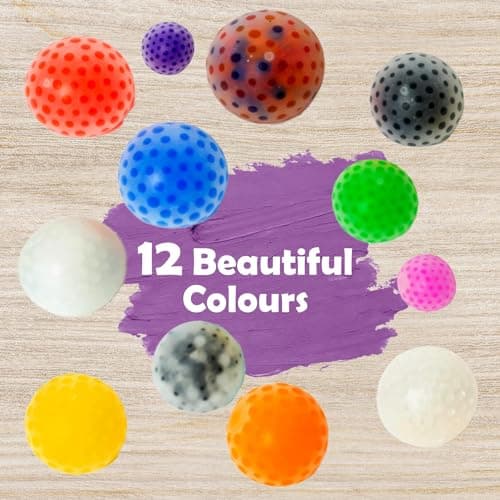COPLA 12 Pack Stress balls| Stress Balls for Kids and Adults with ADHD,OCD, Anxiety, and Autism| Ideal Fidget Toys Stress Balls to Reduce Tension and Anxiety and Improve Focus. - Pack of 12 - Thermoplastic Rubber (TPR) thumbnail 3
