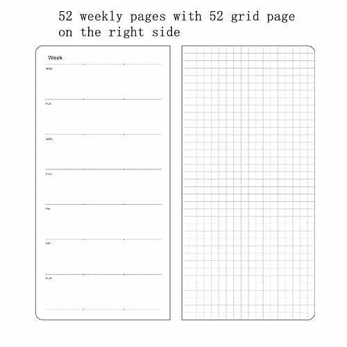 Undated Weekly Planner Notebook Pocket Organizer Appointment Book Journal Notebook A6 Week Plan Notepad (Red with cover) thumbnail 7