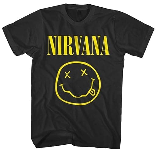 Nirvana Smile Face Logo T-Shirt - Black (X-Large) - Image 1