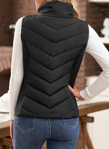 Dokotoo Puffer Vest Women Sleeveless Zip Up Outerwear Stand Collar Quilted Vest Warm Winter Jackets Coats with Pocket thumbnail 2