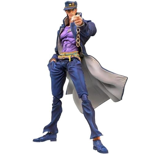MABAIUDE JJBA Kujo Jotaro Action Figure, 16cm Anime Figure Statue Model, Movable Figure with Accessories, Face Changeable, JJBA Figure Handmade Collectible Gifts - Image 1