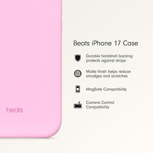 Beats iPhone 17 Case with MagSafe & Camera Control, Matte Finish, Microfibre Lining – Pebble Pink thumbnail 2