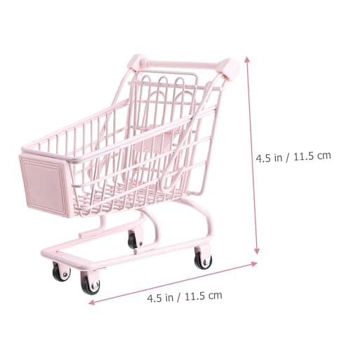 Garneck Supermarket Shopping Cart Toy Small Desk Organizer for Home Decor Cute Display for Bedroom Girl thumbnail 3