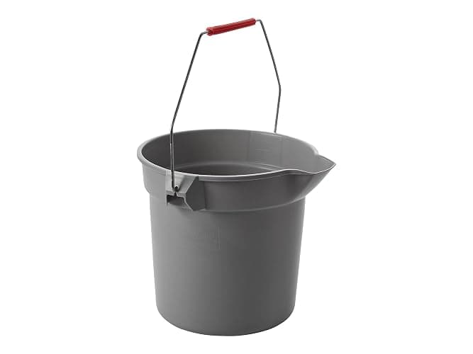 Rubbermaid Commercial Products Brute Heavy-Duty Round Bucket, 10-Quart/2.5 Gallon, Gray, Corrosive-Resistant Pail with Handle for Professional/Janitorial Cleaning and Material Transport thumbnail 3