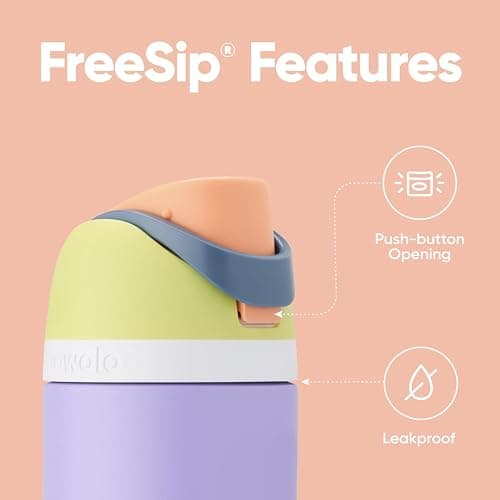 Owala FreeSip Insulated Stainless Steel Water Bottle with Straw for Sports and Travel, BPA-Free Sports Water Bottle, 24 oz, Blue/Green Forest Fairy thumbnail 3