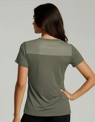 Real Essentials 5 Pack: Women's Short Sleeve Mesh Insert T-Shirts Athletic Tops Gym Workout Yoga Tennis Activewear (Plus) thumbnail 2