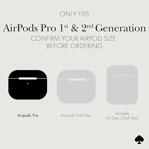kate spade new york AirPods Pro Protective Case with Keychain Ring - Multi Floral Black and White, Compatible with AirPods Pro 2nd / 1st Generation thumbnail 2