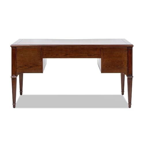 Jennifer Taylor Home JTH Luxe Dauphin Gold Accent 5-Drawer Wood Executive Desk, Walnut Brown Wood thumbnail 5