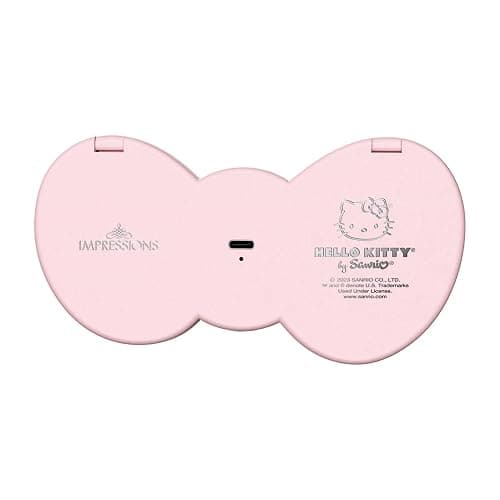 Impressions Vanity Hello Kitty Bow LED Compact Mirror, Double Sided Cute Travel Makeup Mirror, Soft Touch Button with Slide Down Auto Shut Off (Small) thumbnail 5