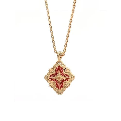 Gold Clover Necklace for Women, Double-Sided Pendant by 18K Gold-plated inlaid Natural Stone Pendant Necklace,Turquoise/Malachite/Black Onyx Stone/White Mother of Pearl,Jewelry Gift for Women thumbnail 2