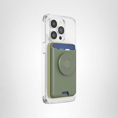 PopSockets Softgoods Phone Wallet with Expanding Grip and Adapter Ring for MagSafe, Magnetic Phone Card Holder, Wireless Charging Compatible, Wallet Compatible with MagSafe/Samsung - Eucalyptus thumbnail 8