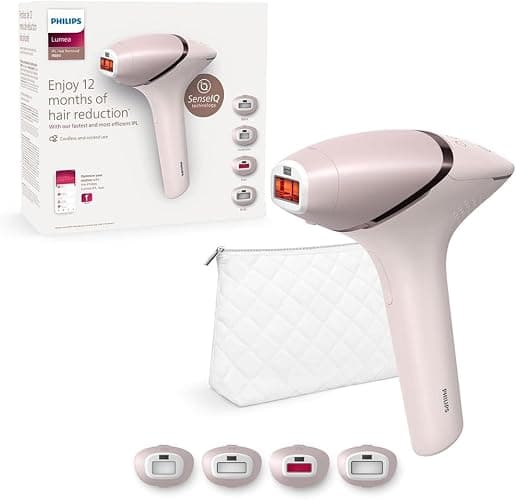 Philips Lumea 9000 Series, dispositivo di epilazione IPL, alternativa ai dispositivi di epilazione laser, SenseIQ, 4 accessori per viso, corpo, ascelle e zona bikini, con e senza filo, BRI957/00 - Image 1