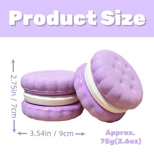 SUISUILE Slow Rising Squishy Toys, Super Soft Cookie-Shaped Slow Rise Squishies, 3 Layers Realistic Squishy Food Fidget Toy, Food Squishies for Decompression Stress Relief thumbnail 2