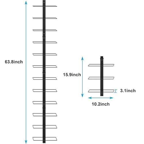 12 Bottle Wall-Mounted Wine Rack, Detachable Storage Organizer Used as One or Four, DIY Wall Hanging Bottle Holder, for Dining Room, Bar, Wine Cellar thumbnail 2