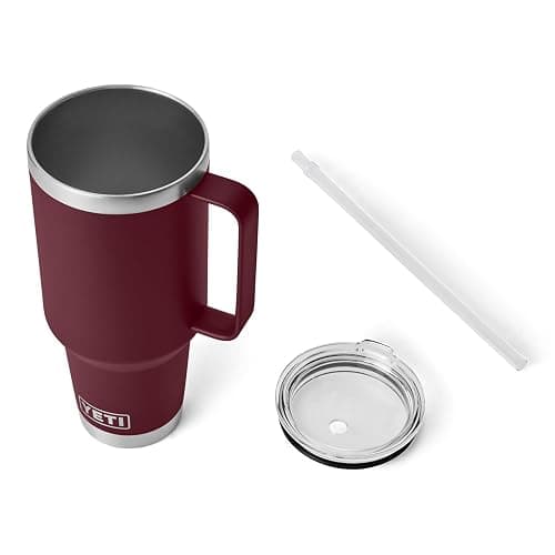 YETI Rambler 42 oz Straw Mug, Vacuum Insulated, Stainless Steel, Wild Vine Red thumbnail 5