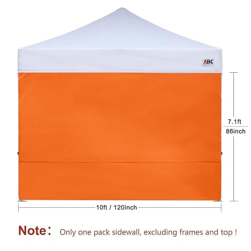 ABCCANOPY Instant Canopy SunWall 10x10 FT, 1 Pack Sidewall Only, No Frame or Top, Orange thumbnail 2