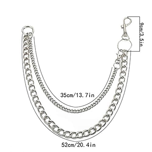 Bomine Hip Hop Pants Jean Chain Goth Punk Silver Trousers Chains Biker Heavy Thick Wallet Pocket Chains Silver Keychains Body Jewelry for Men and Women (Silver), 1 Count (Pack of 1) thumbnail 7