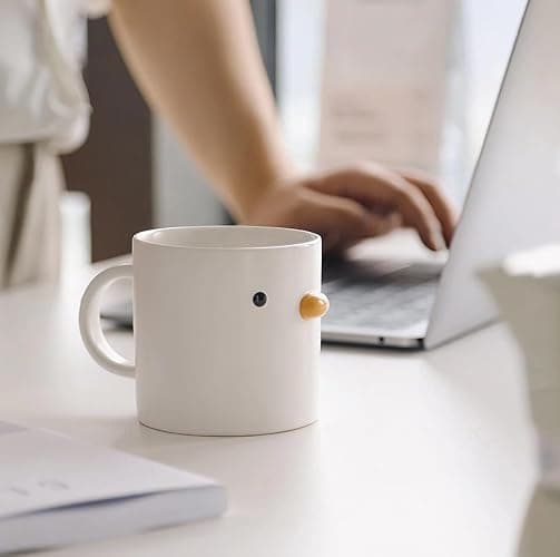 PURROOM Cute Duck Shaped Coffee Mug, 380ml Chicken Design Coffee Cup, Safety Ceramic Latte Cup. Best Gifts for Coffee Lover. thumbnail 4