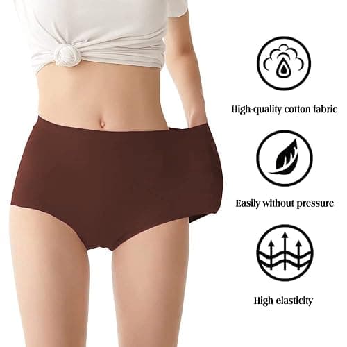 FallSweet No Show High Waist Briefs Underwear for Women Seamless Panties | Soft Seamless, No Show Design, Stays-In-Place High Waist Everyday Comfort, Full Back Coverage, S-3XL thumbnail 3