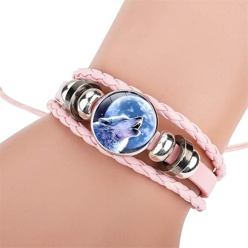 Gooey Adjustable Wolf Braided Leather Bracelet - Cute Bangle Bracelets for Women, The Pretty Gifts for Women thumbnail 5
