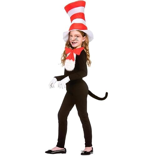 iZoeL Cat In The Hat Costume For Boys Girls World Book Day Costumes For Kids 2025 - Cat Character Wbd Fancy Dress Ideas For Childrens Hollaween Costume thumbnail 3