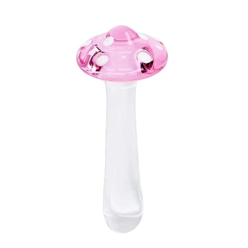 Anal Plug Butt Plugs Trainer, Smooth Glass Mushroom Pleasure Wand Dildos (Pink) - Image 1