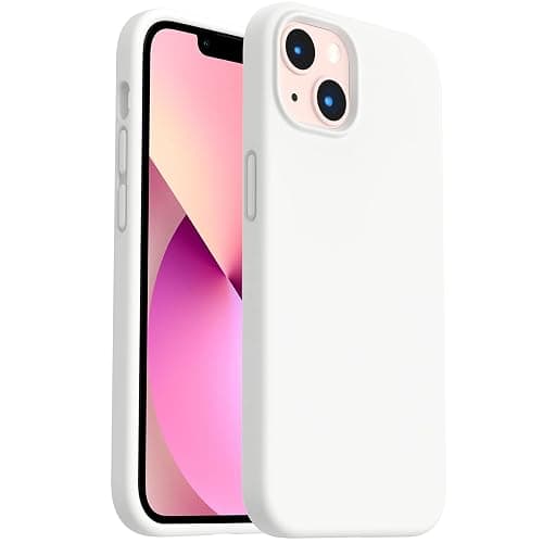 ORNARTO Shockproof Liquid Silicone Designed for iPhone 13 Case Gel Rubber Full Protection Anti-Shock Cover Case Drop Protection 6.1inch-White - Image 1