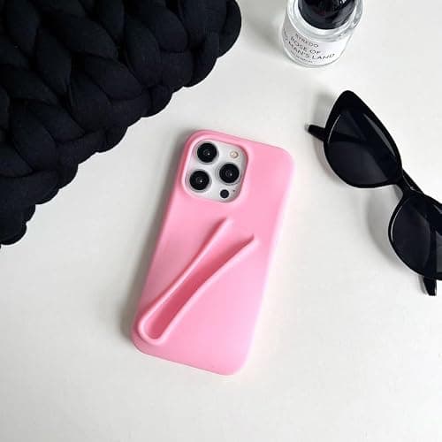 Miuhuy lip Gloss Phone Case (No Includes), Liquid Silicone lip Balm Phone Case with Microfiber Lining for iPhone 13 Pink thumbnail 2