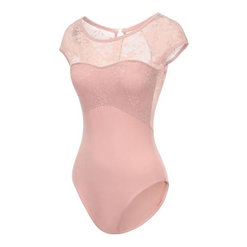 Lanbodance Women Short Sleeve Ballet Leotards for Adult Dance Gymnastics Bodysuit - Image 1
