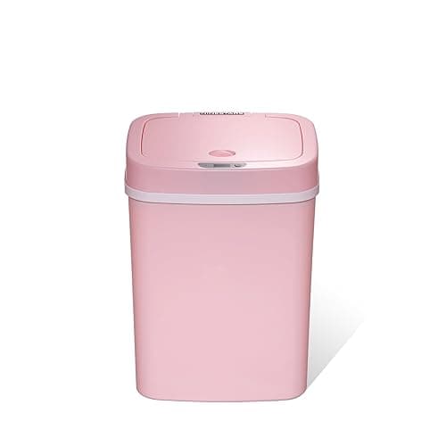 Ninestars 3 Gallon Automatic Trash Can, 12L Touchless Motion Sensor Bathroom or Bedroom Garbage Can with Odor-Sealing Lid, Impact-Resistant ABS Plastic, Pink - Image 1