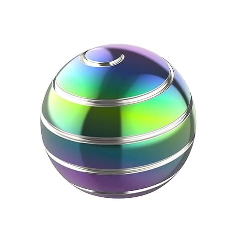 Apqdw Kinetic Desk Toys, 2.17'' Kinetic Spinning Desk Toy Ball, Adults Fidgets for Anxiety and Stress, Fidget Toys for Kids 8-12 (55MMM, Rainbow A) - Rainbow a
