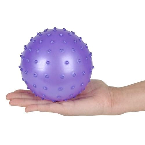 Bedwina Knobby Balls - (Pack of 6) Bulk 7 Inch Sensory and Spiky Massage Stress Balls for Toddlers, with Pump, Fun & Bouncy for Toddler, Kids Party Favors, Stocking Stuffers thumbnail 4