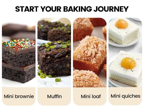 Vinino Silicone Brownie Pan With Dividers, 2 Pack Mini Loaf Pan for Baking Individual, Nonstick 12 Cups Square Muffin Cupcake Pans with Metal Reinforced Frame-Cream thumbnail 8