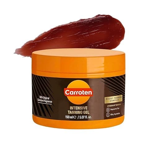 Carroten Intensive Tanning Gel | Browning Tan Accelerator | Non-Greasy, Water-Resistant with Carrot and Coconut Oil | Vitamin A & E For Moisture & Hydration | Made in Greece | 5 Fl Oz - Intensive