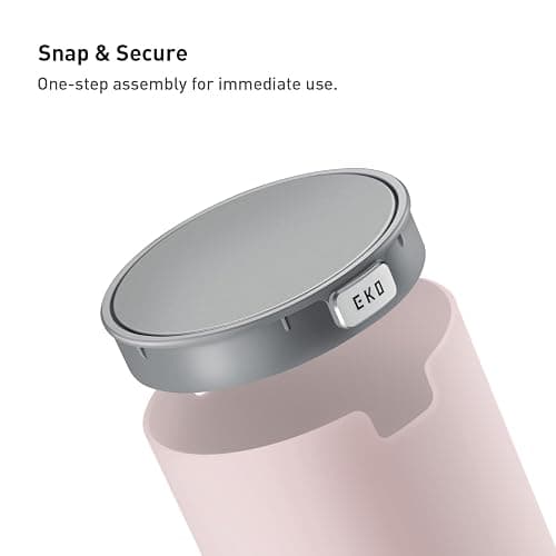 EKO Mini Desk Trash Can with Swing-Top Lid 0.4 Gallon Small Table Round Wastebasket for Office, Home, Car (Pink) thumbnail 8