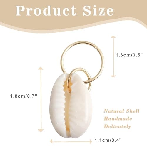 20 Pack Shell Hair Clip, Cowrie Shells for Hair for Women Seashell for Hair Braids DIY Sea Shell Gold Hair Rings Accessories thumbnail 7