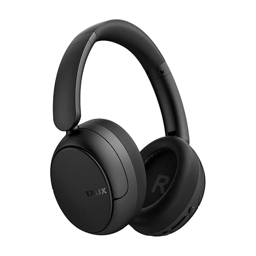 TALIX H30 Hybrid Active Noise Cancelling Headphones, 110H Playtime Hi-Res Audio Bluetooth 6.0 Wireless Over Ear ANC Headphones for Commute/Travel (Black) - Image 1