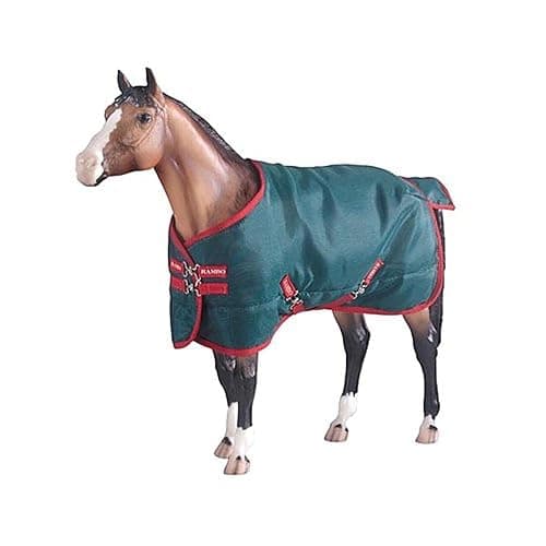 Breyer Traditional Rambo Blanket, Green/Red (1:9 Scale) - Image 1