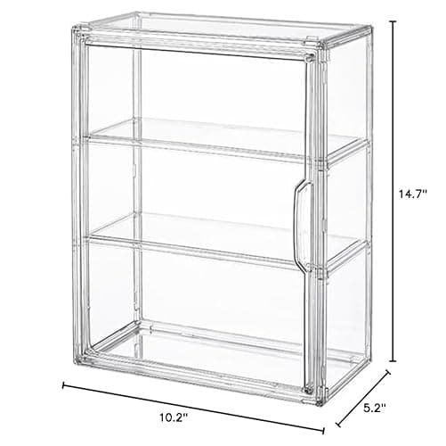 BOHOIDEE 3 Tiers Clear Display Case for Figures, Acrylic Storage Organizers Box with Magnetic Door, Wall-Mounted Dustproof Showcase for Collectibles Action Figure thumbnail 9
