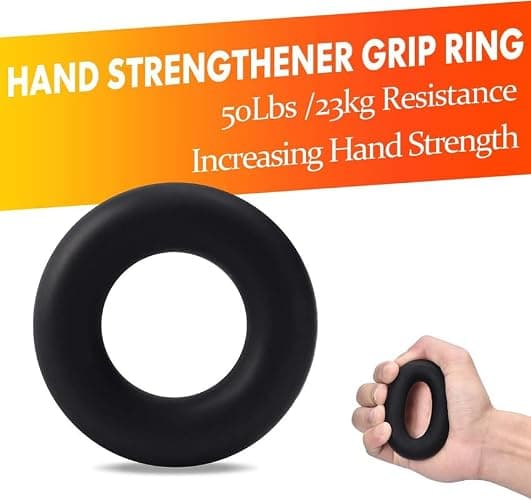 IMENSEAS Grip Strength Trainer 7 Pack Adjustable, Finger Stretcher Resistance Extensor Bands, Finger Exerciser, Hand Gripper Strength Ring & Stress Ball thumbnail 5