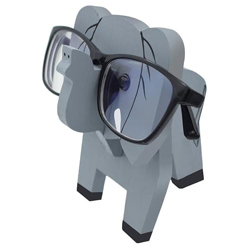 VIPbuy Creative Glasses Holder Stand, 3D Wooden Puzzle Animal Eyeglass Stand Home Office Desk Décor Gift (Elephant) - Image 1