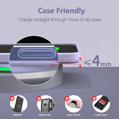 Yootech Wireless Charger,10W Max Wireless Charging Pad(No AC Adapter) | Compatible with iPhone 17/17 Pro/17 Pro Max/Air/16/15/14/13/SE 2022/12/11,Samsung Galaxy S25/S24/S23,for AirPods Pro 3 thumbnail 4