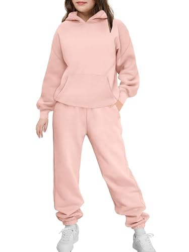 Arshinet Girls 2 Piece Outfits Hoodie Sweatsuit Sets Oversized Sweatshirt and Baggy Fall Fashion Sweatpant with Pockets - Image 1