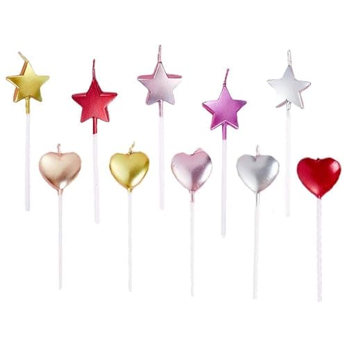 JJiaoLinin Bougies d'anniversaire en forme d'étoile, 10 Pcs, Métalliques, Or thumbnail 7