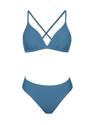 CUPSHE Damen Bikini Set mit Kontrastpaspeln Triangel Brazilian Bikini Bademode Zweiteiliger Badeanzug thumbnail 4