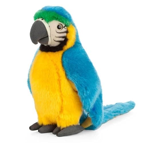 Living Nature Soft Toy - Plush Macaw Bird, Parrot Red or Blue (24cm) - Image 1