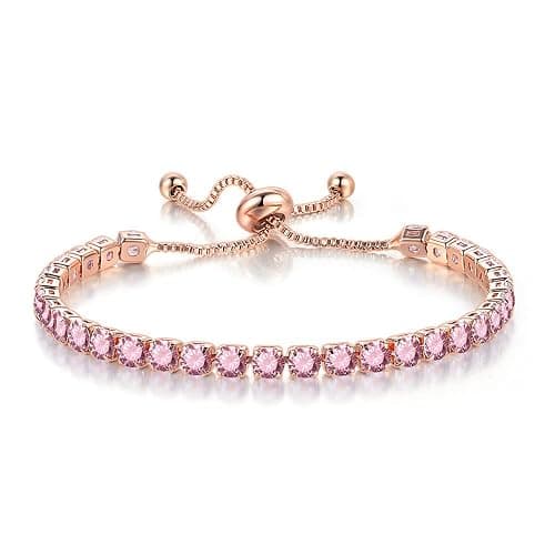 lasidor Tennis Bracelets for Women Men Adjustable Charm Link Bracelet 14K Gold Plated Dainty Multicolor Cubic Zircon Bracelets for Teen Girls Crystal Friendship Bracelets Jewelry - Image 1